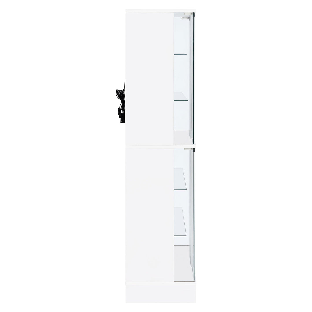 Coaster Furniture 950397 Cabra 4-door LED Curio Display Cabinet White High Gloss