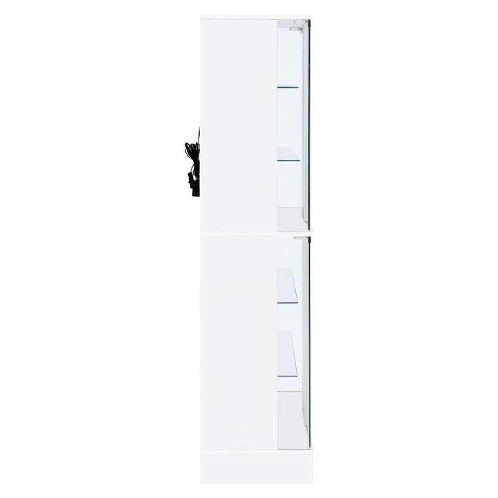 Coaster Furniture 950397 Cabra 4-door LED Curio Display Cabinet White High Gloss
