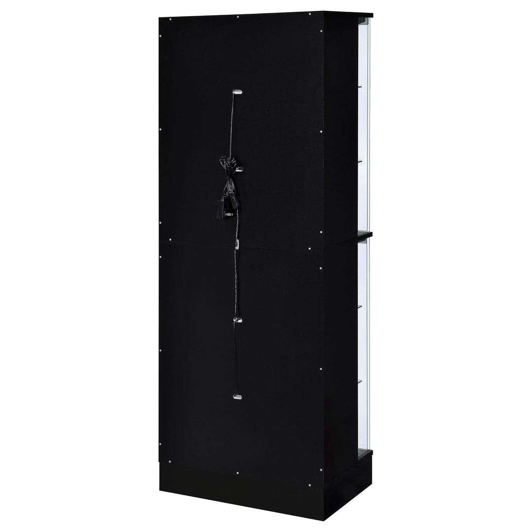 Coaster Furniture 950398 Cabra 4-door LED Curio Display Cabinet Black High Gloss