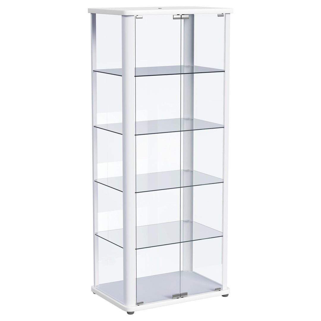 Coaster Furniture 950399 Aero 5-shelf Display Curio Cabinet with LED Lighting White
