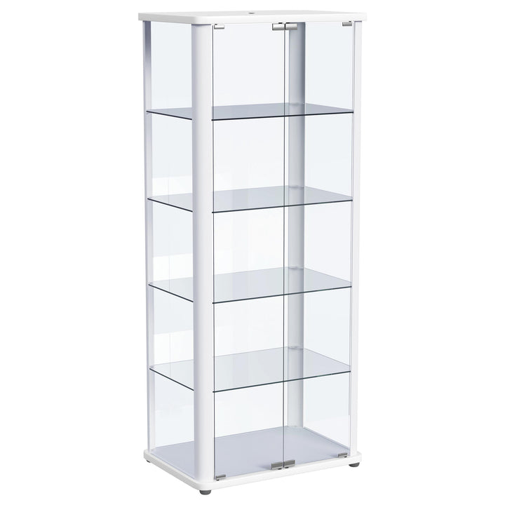 Coaster Furniture 950399 Aero 5-shelf Display Curio Cabinet with LED Lighting White