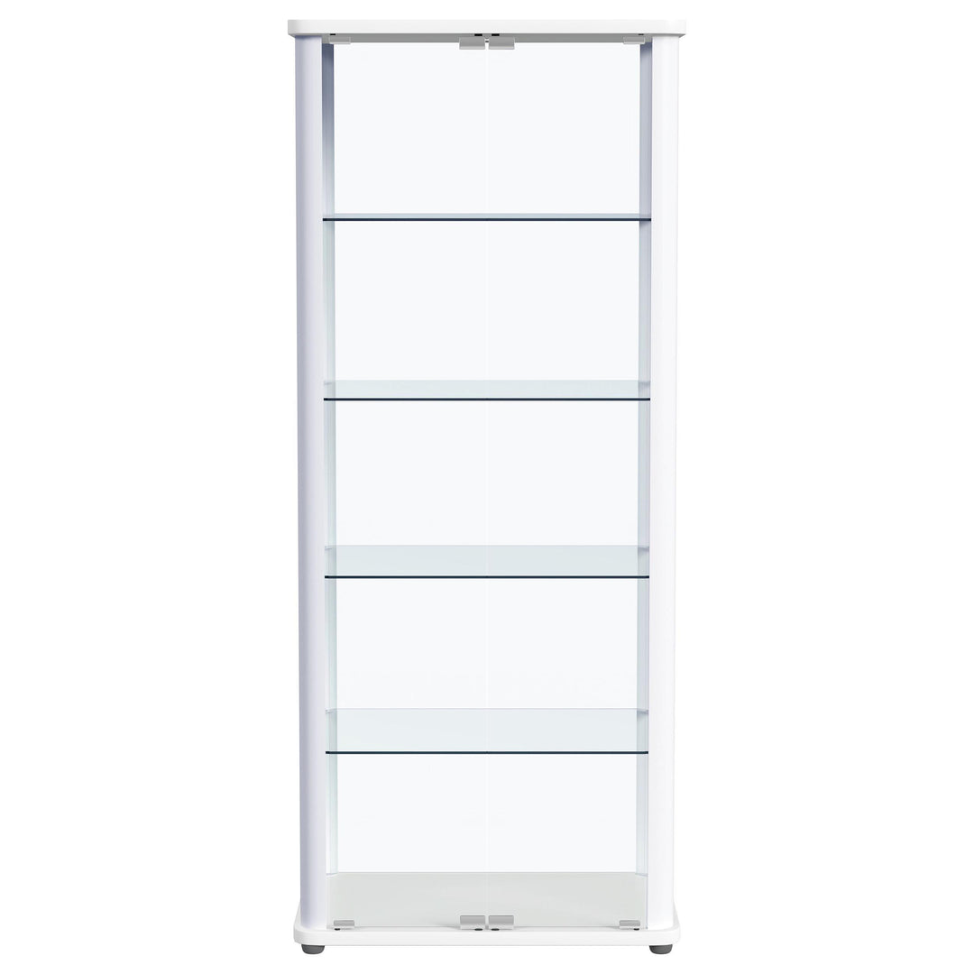 Coaster Furniture 950399 Aero 5-shelf Display Curio Cabinet with LED Lighting White