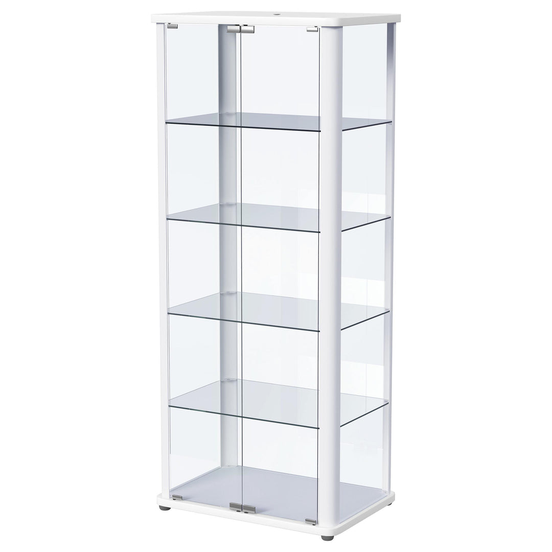 Coaster Furniture 950399 Aero 5-shelf Display Curio Cabinet with LED Lighting White