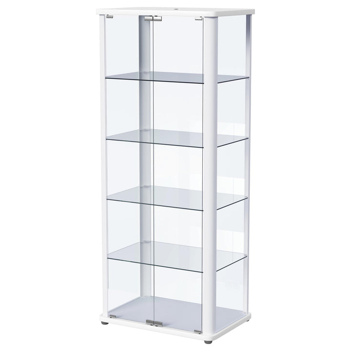 Coaster Furniture 950399 Aero 5-shelf Display Curio Cabinet with LED Lighting White