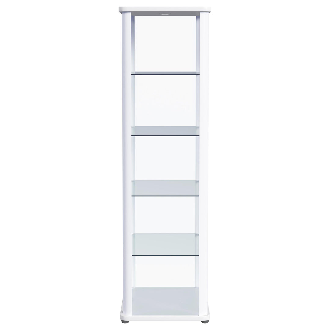 Coaster Furniture 950399 Aero 5-shelf Display Curio Cabinet with LED Lighting White