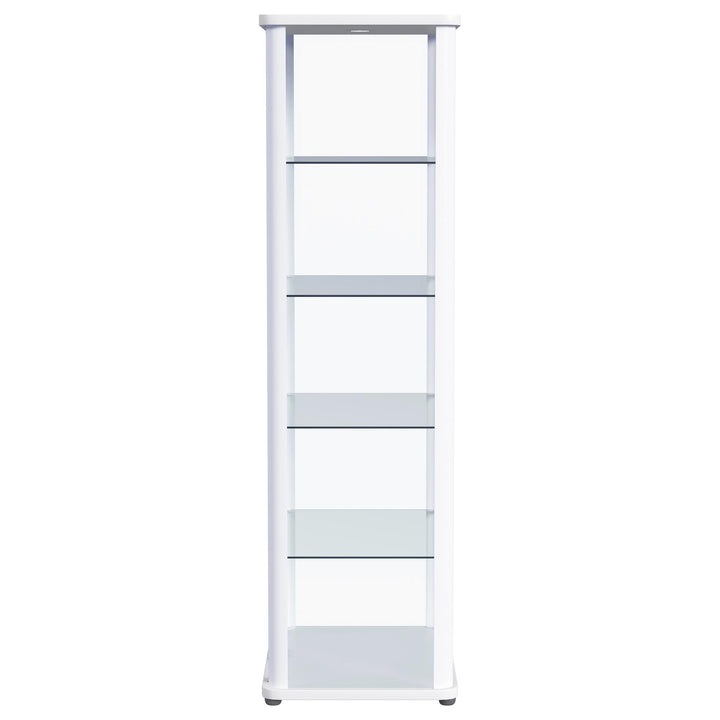 Coaster Furniture 950399 Aero 5-shelf Display Curio Cabinet with LED Lighting White
