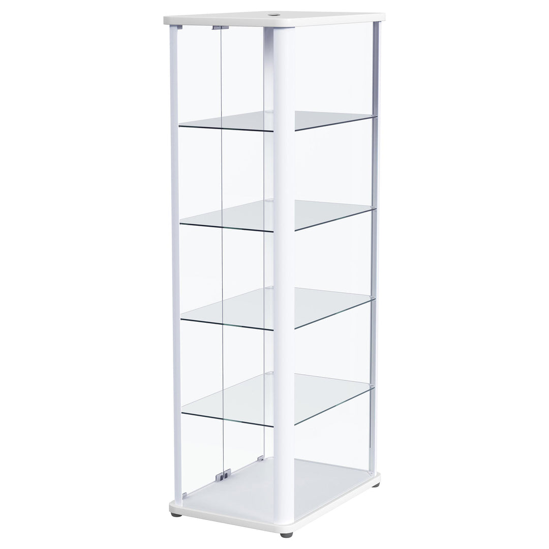 Coaster Furniture 950399 Aero 5-shelf Display Curio Cabinet with LED Lighting White