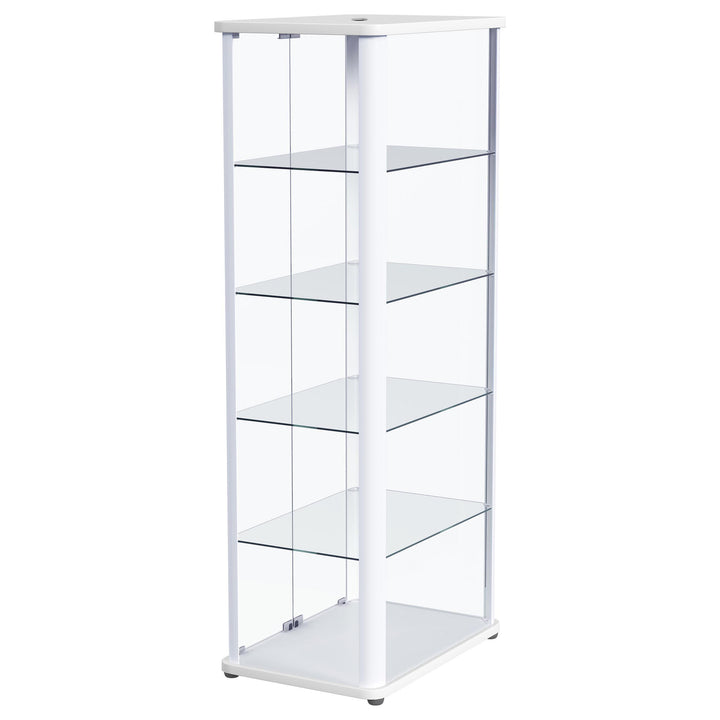 Coaster Furniture 950399 Aero 5-shelf Display Curio Cabinet with LED Lighting White