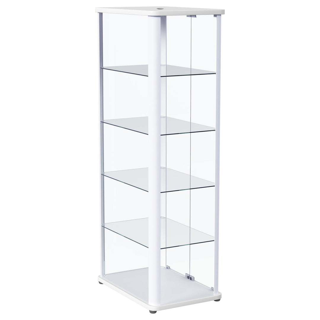 Coaster Furniture 950399 Aero 5-shelf Display Curio Cabinet with LED Lighting White