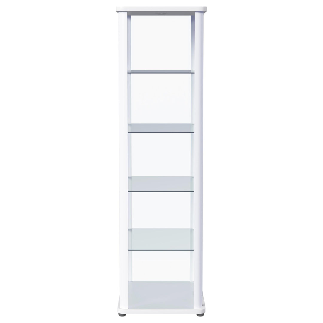 Coaster Furniture 950399 Aero 5-shelf Display Curio Cabinet with LED Lighting White
