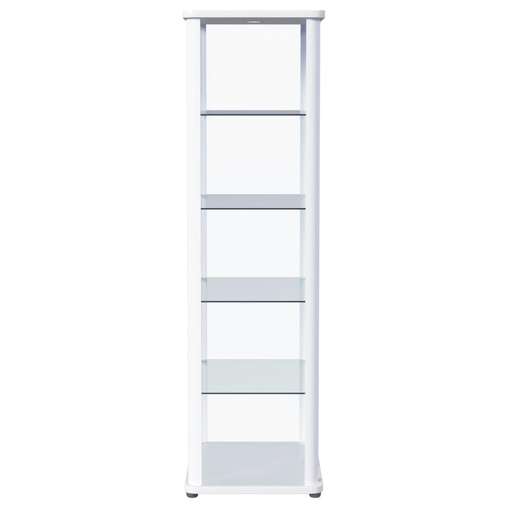 Coaster Furniture 950399 Aero 5-shelf Display Curio Cabinet with LED Lighting White
