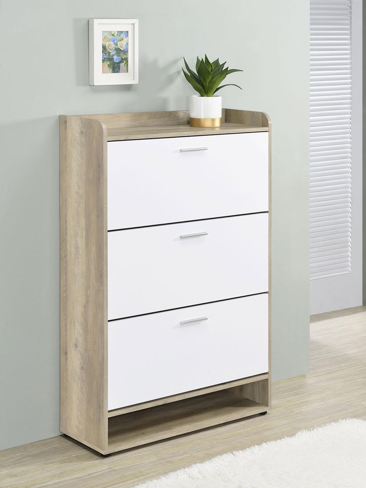 Coaster Furniture 950403 Denia 3-tier Engineered Wood Shoe Cabinet White