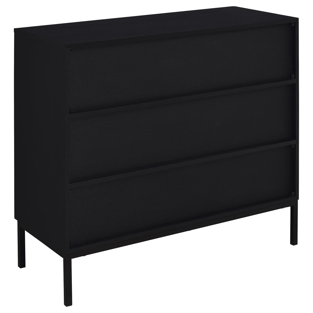 Coaster Furniture 950420 Jess 2-door Arched Fluted Glass Accent Cabinet Black