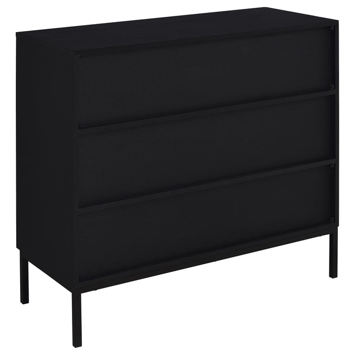 Coaster Furniture 950420 Jess 2-door Arched Fluted Glass Accent Cabinet Black