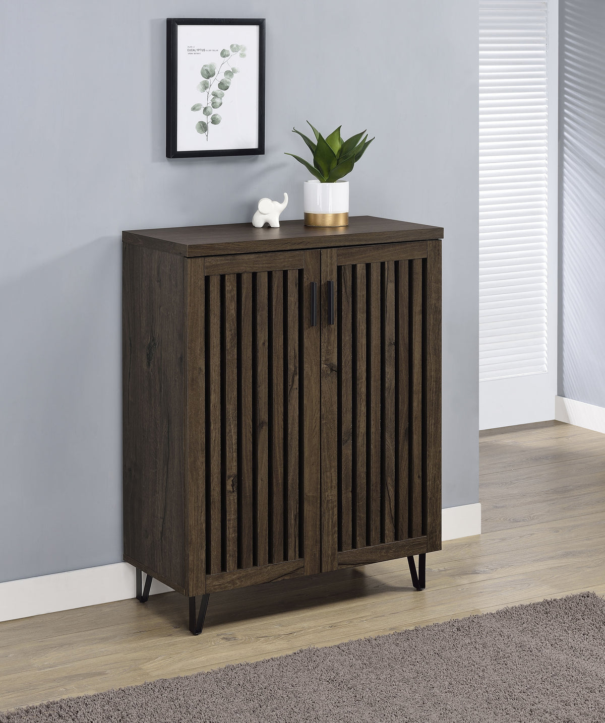 Brixton - 2-Door Entryway Shoe Storage Cabinets - Smoked Oak