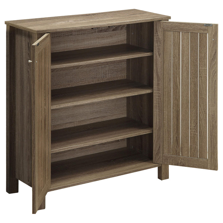 Coaster Furniture 950551 Marisa 4-shelf Engineered Wood Shoe Cabinet Dark Taupe