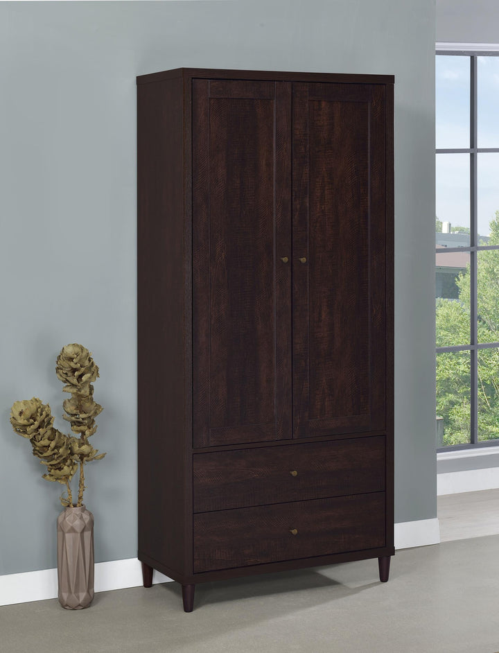 Coaster Furniture 950724 Wadeline 2-door Tall Accent Storage Cabinet Rustic Tobacco