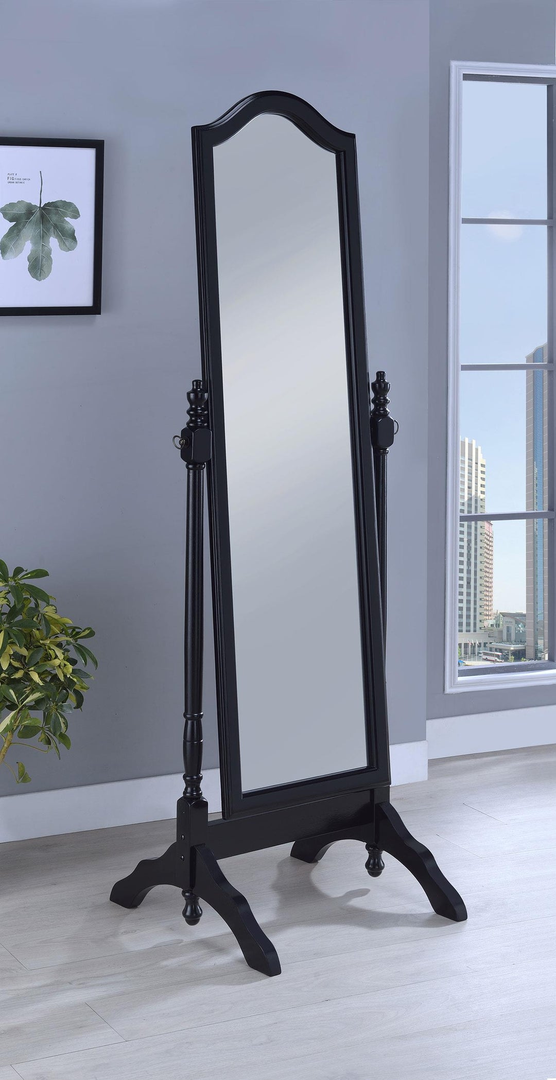 Coaster Furniture 950801 Cabot Wood Adjustable Full Length Cheval Mirror Black