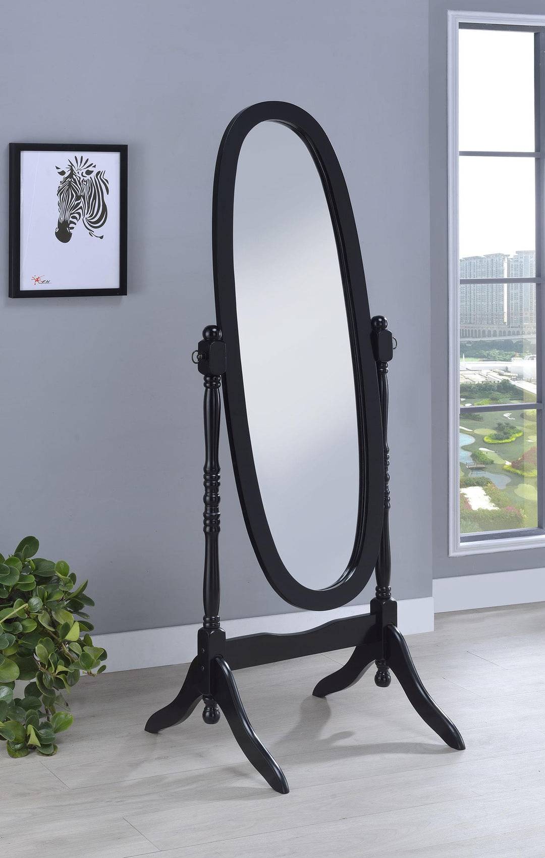 Coaster Furniture 950803 Foyet Wood Adjustable Full Length Cheval Mirror Black