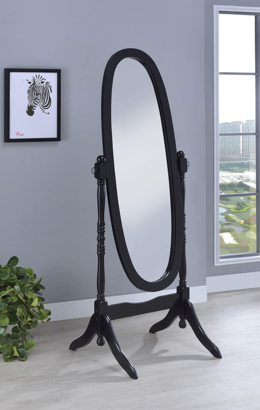 Coaster Furniture 950803 Foyet Wood Adjustable Full Length Cheval Mirror Black