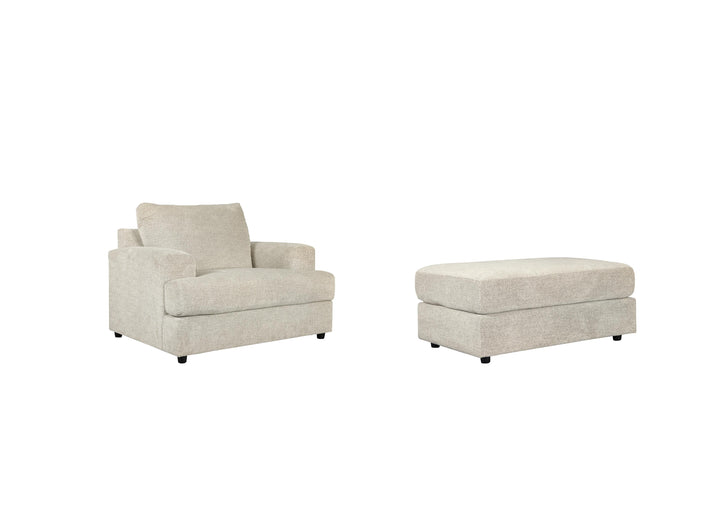 Soletren Chair and Ottoman - Stone (1)