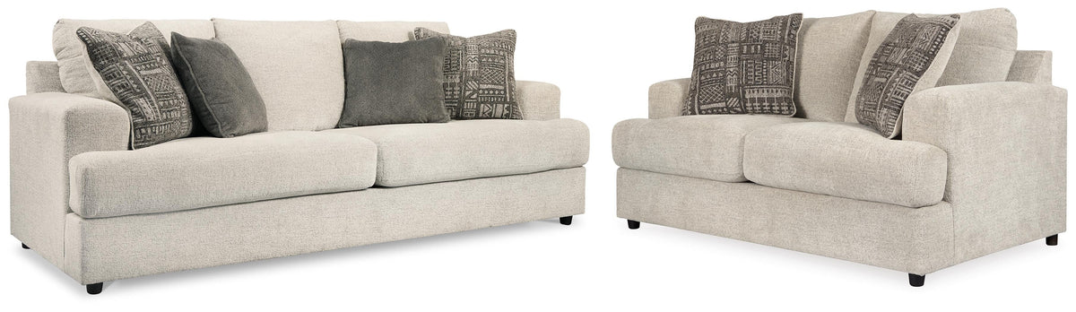 Soletren Queen Sofa Sleeper and Loveseat - Stone (1)