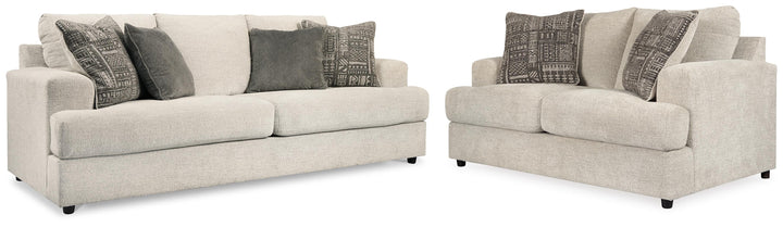 Soletren Queen Sofa Sleeper and Loveseat - Stone (1)