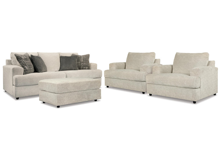 Soletren Sofa, 2 Chairs, and Ottoman - Stone (1)