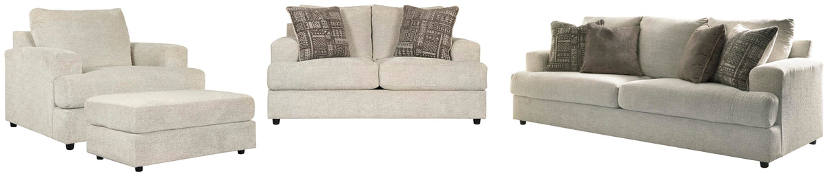Soletren Sofa, Loveseat, Oversized Chair and Ottoman - Stone (1)