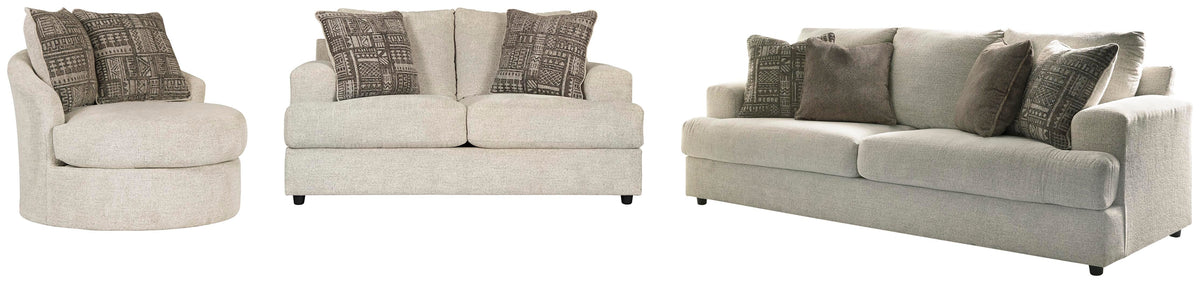 Soletren Sofa, Loveseat and Accent Chair - Stone (1)