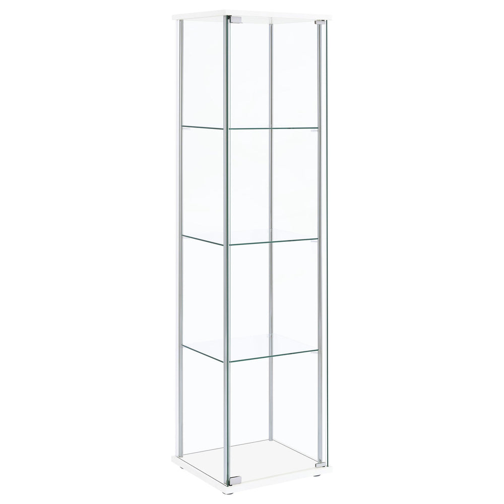 Coaster Furniture 951072 Bellatrix 4-shelf Clear Glass Curio Cabinet White