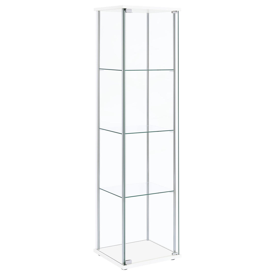 Coaster Furniture 951072 Bellatrix 4-shelf Clear Glass Curio Cabinet White
