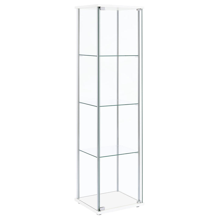Coaster Furniture 951072 Bellatrix 4-shelf Clear Glass Curio Cabinet White
