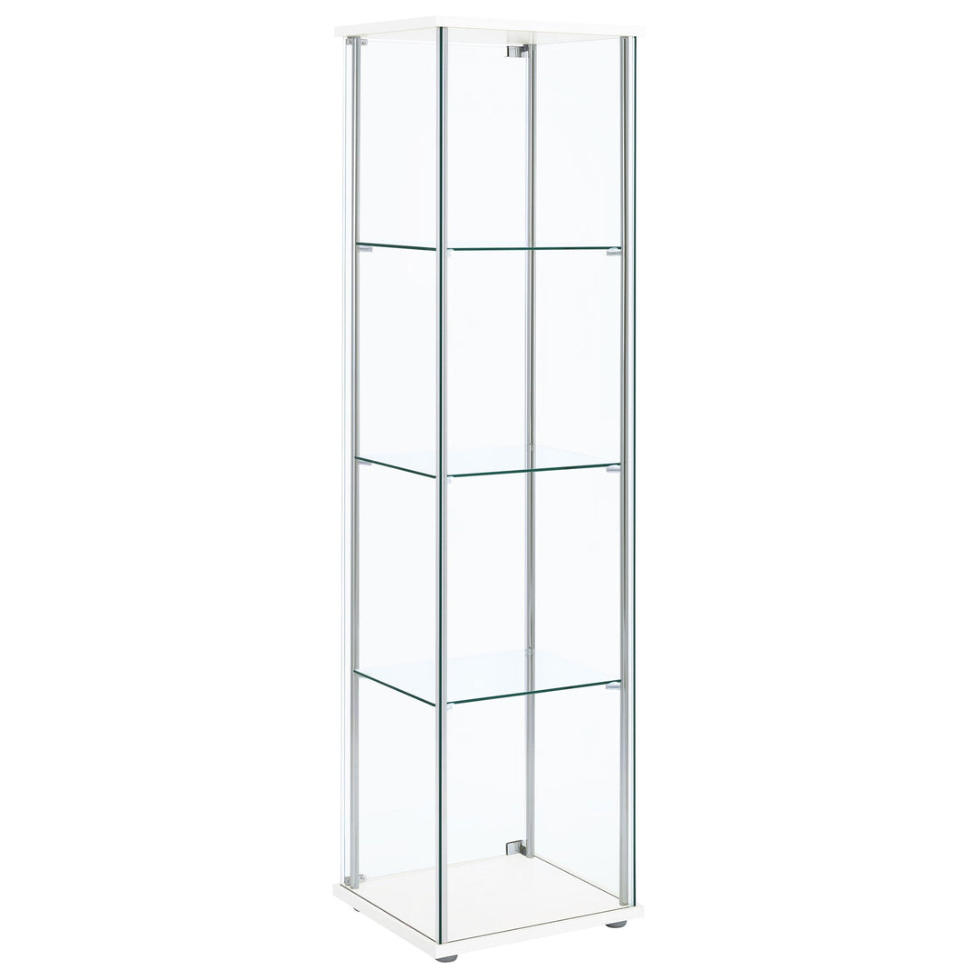 Coaster Furniture 951072 Bellatrix 4-shelf Clear Glass Curio Cabinet White