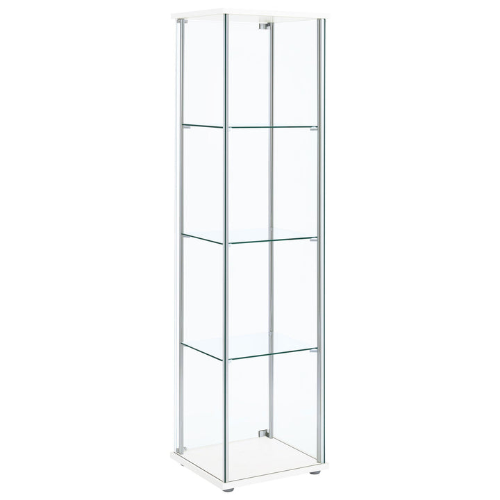 Coaster Furniture 951072 Bellatrix 4-shelf Clear Glass Curio Cabinet White