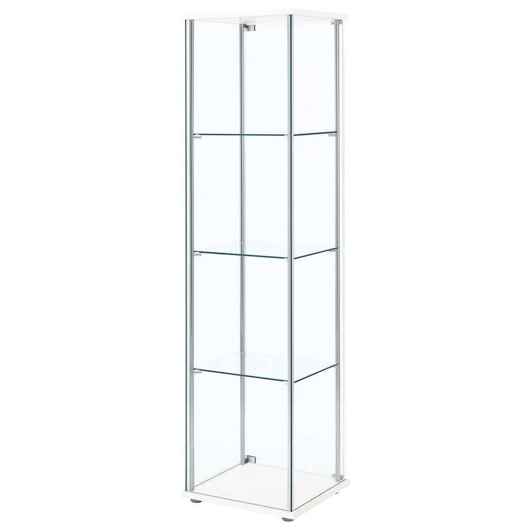 Coaster Furniture 951072 Bellatrix 4-shelf Clear Glass Curio Cabinet White