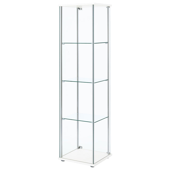 Coaster Furniture 951072 Bellatrix 4-shelf Clear Glass Curio Cabinet White