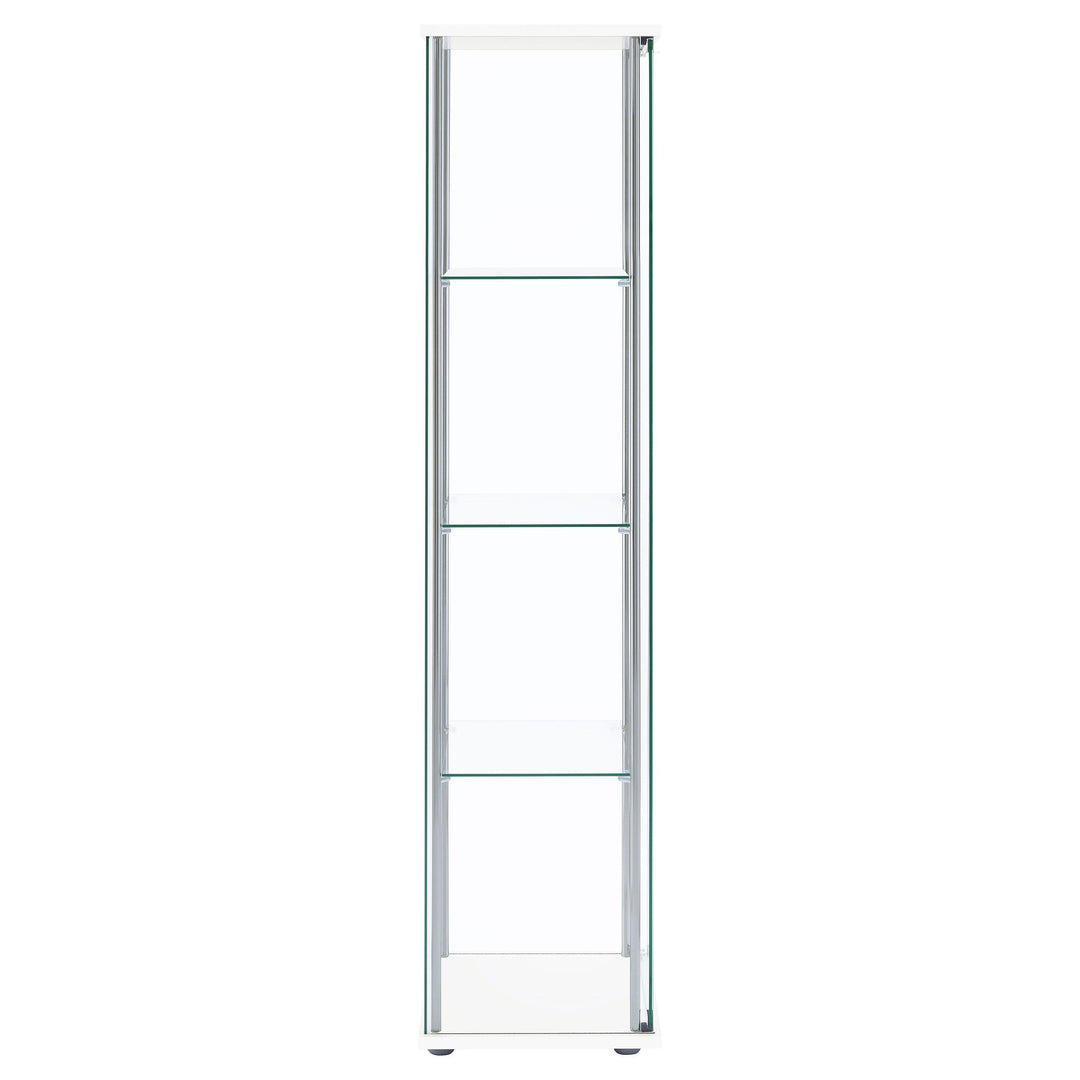 Coaster Furniture 951072 Bellatrix 4-shelf Clear Glass Curio Cabinet White