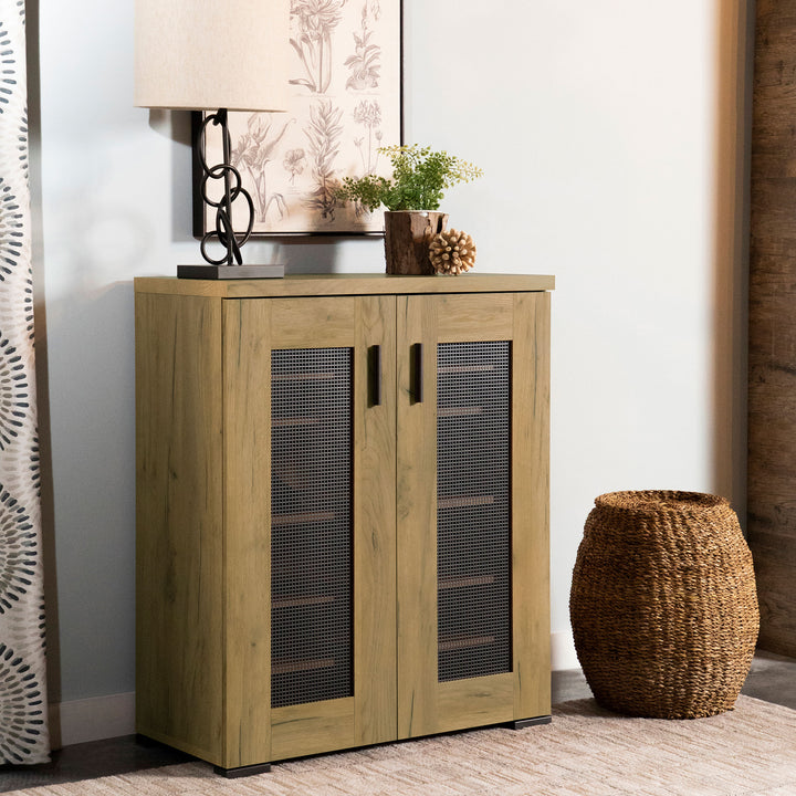 Bristol - 6-Shelf Engineered Wood Shoe Cabinet - Golden Oak