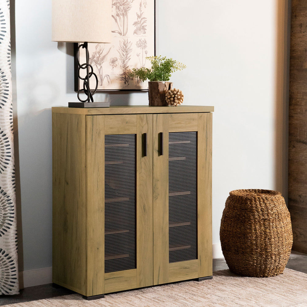 Bristol - 6-Shelf Engineered Wood Shoe Cabinet - Golden Oak
