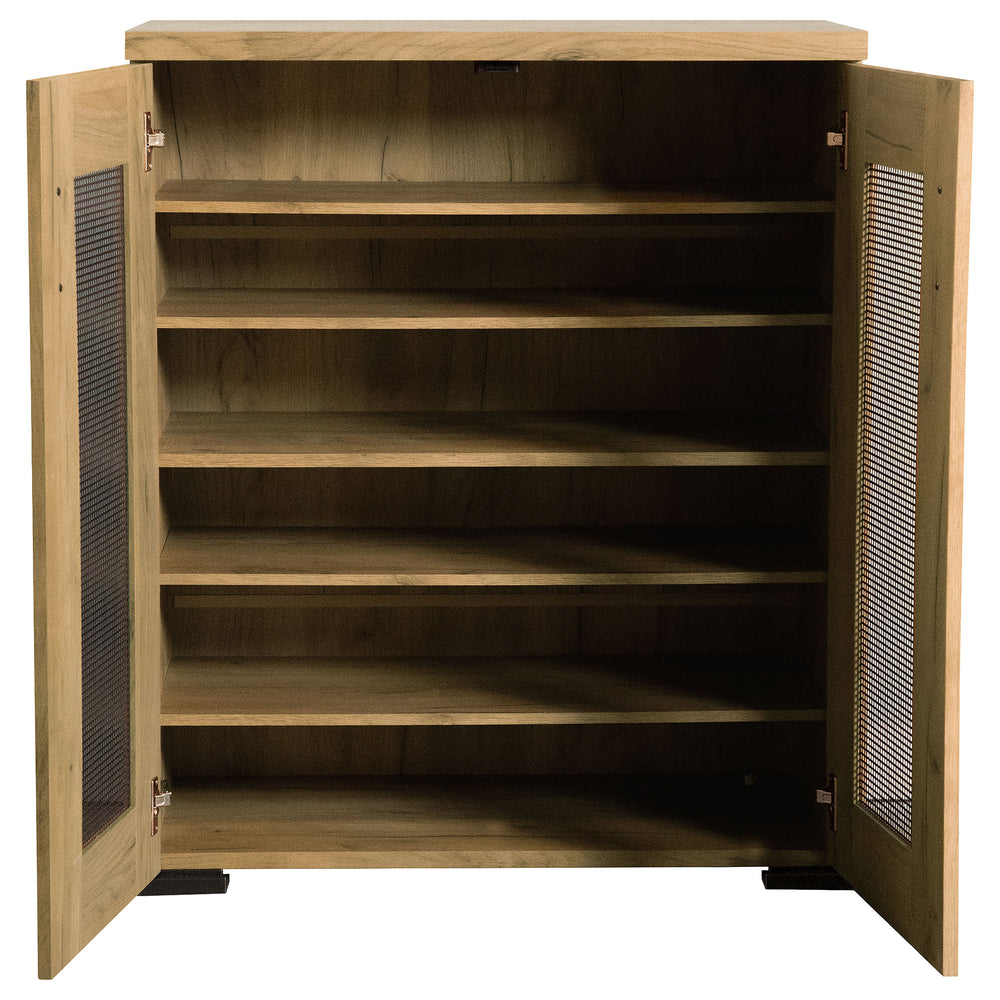 Bristol - 6-Shelf Engineered Wood Shoe Cabinet - Golden Oak