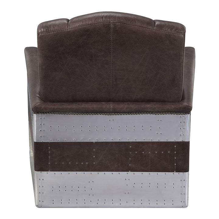 Brancaster - Accent Chair - Retro Brown Top Grain Leather & Aluminum
