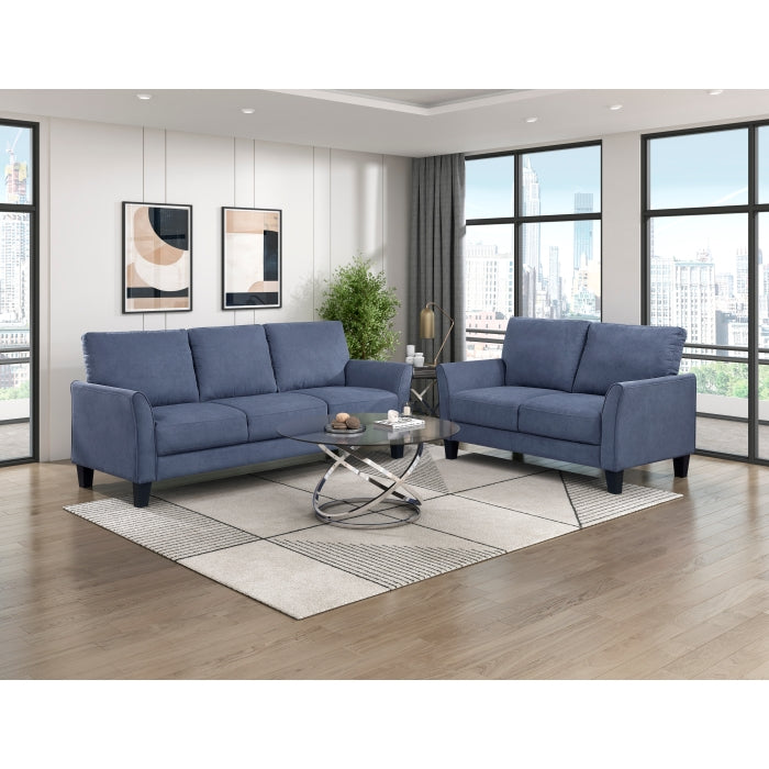Aliana Contemporary 79" Blue Sofa