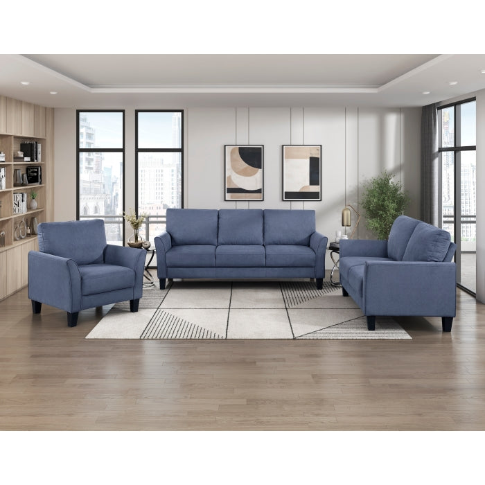 Aliana Contemporary 79" Blue Sofa