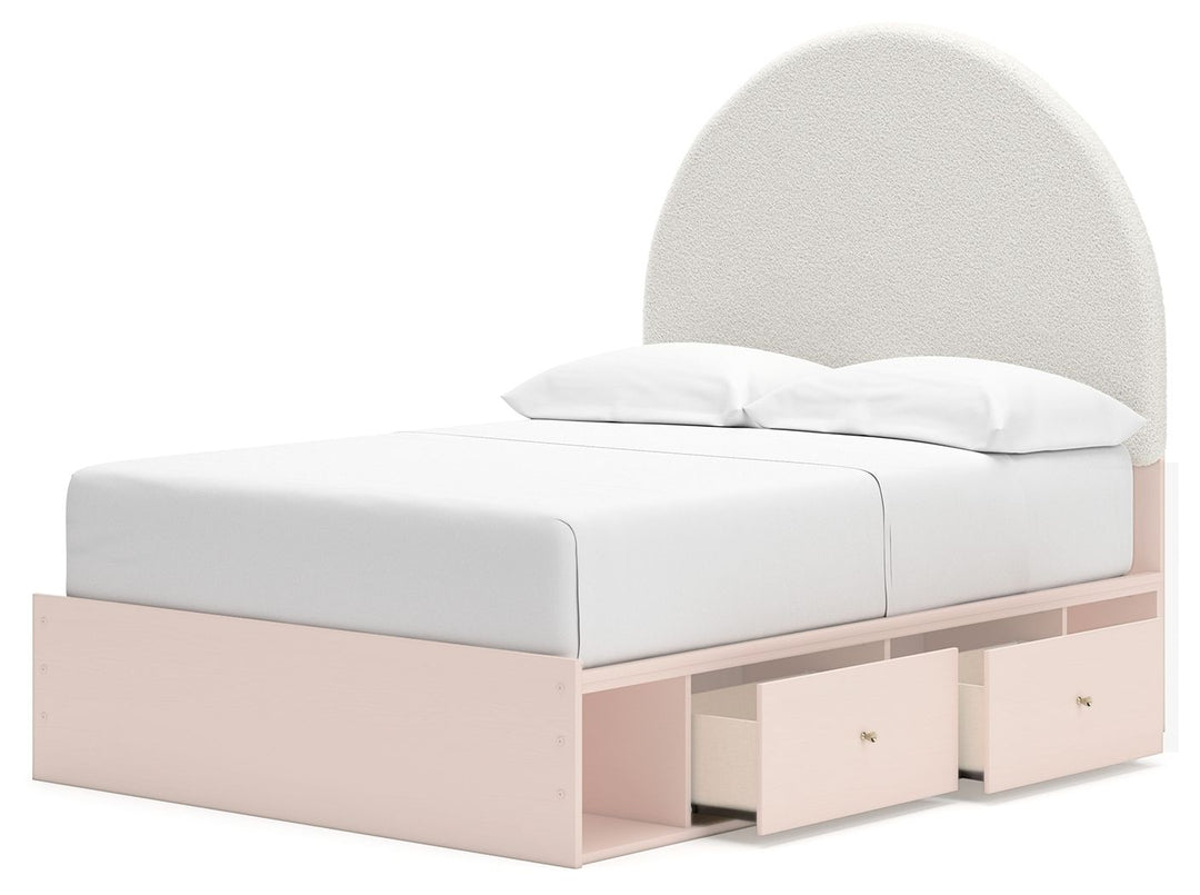 Wistenpine - Full Upholstered Panel Bed With Side Storage - Blush by Ashley Furniture product image