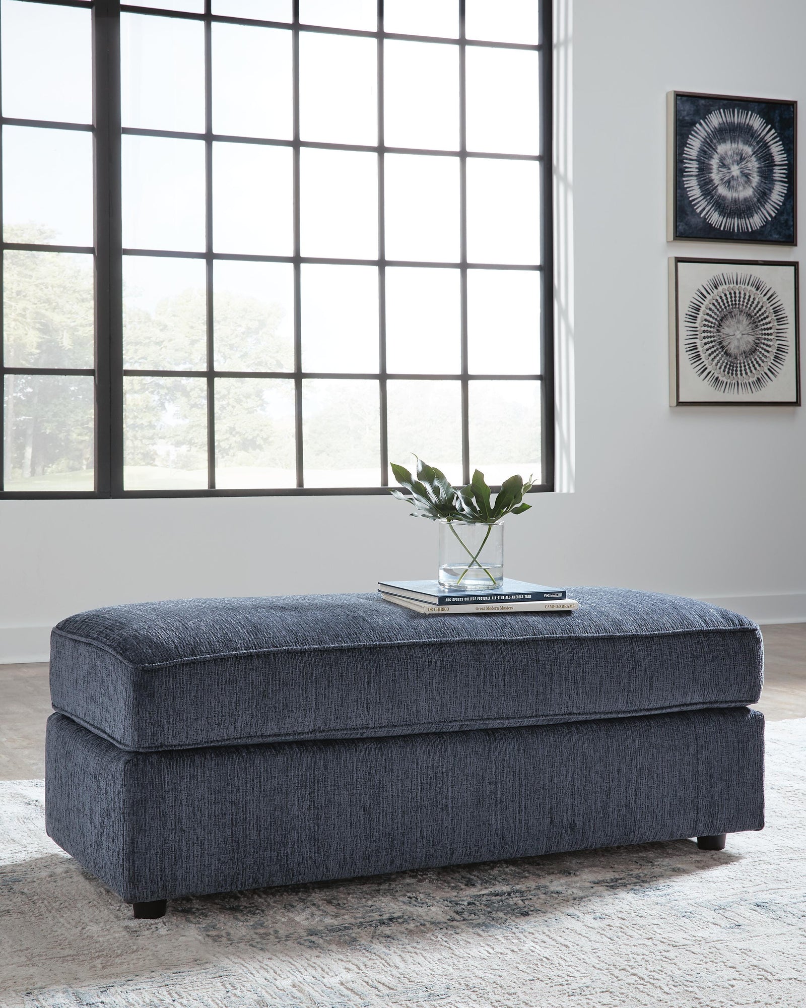 Albar Place Oversized Accent Ottoman - Blue (2)
