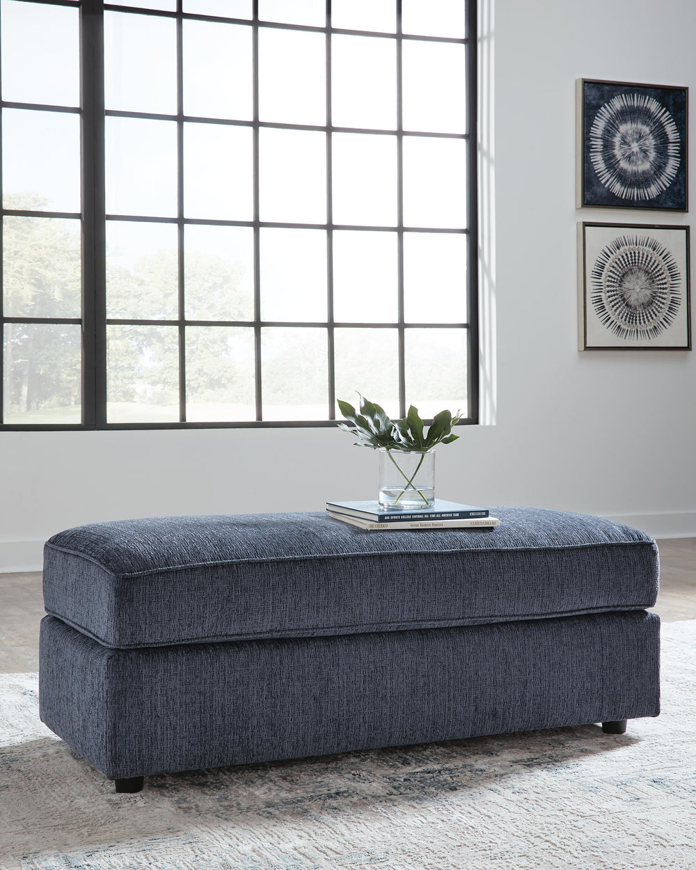 Albar Place Oversized Accent Ottoman - Blue (2)