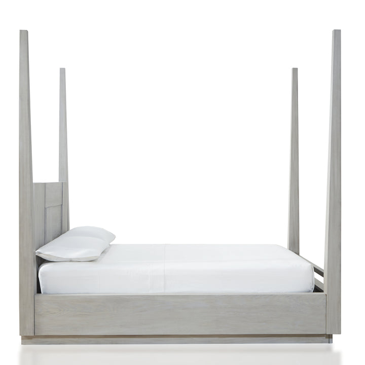 Modus Furniture Dez7J5 Destination Wood Poster Bed In Cotton Grey