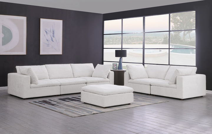 DivanItalia 1100 2-Piece Sofa Set – Top-Grain Italian Leather with Ottoman - Pearl