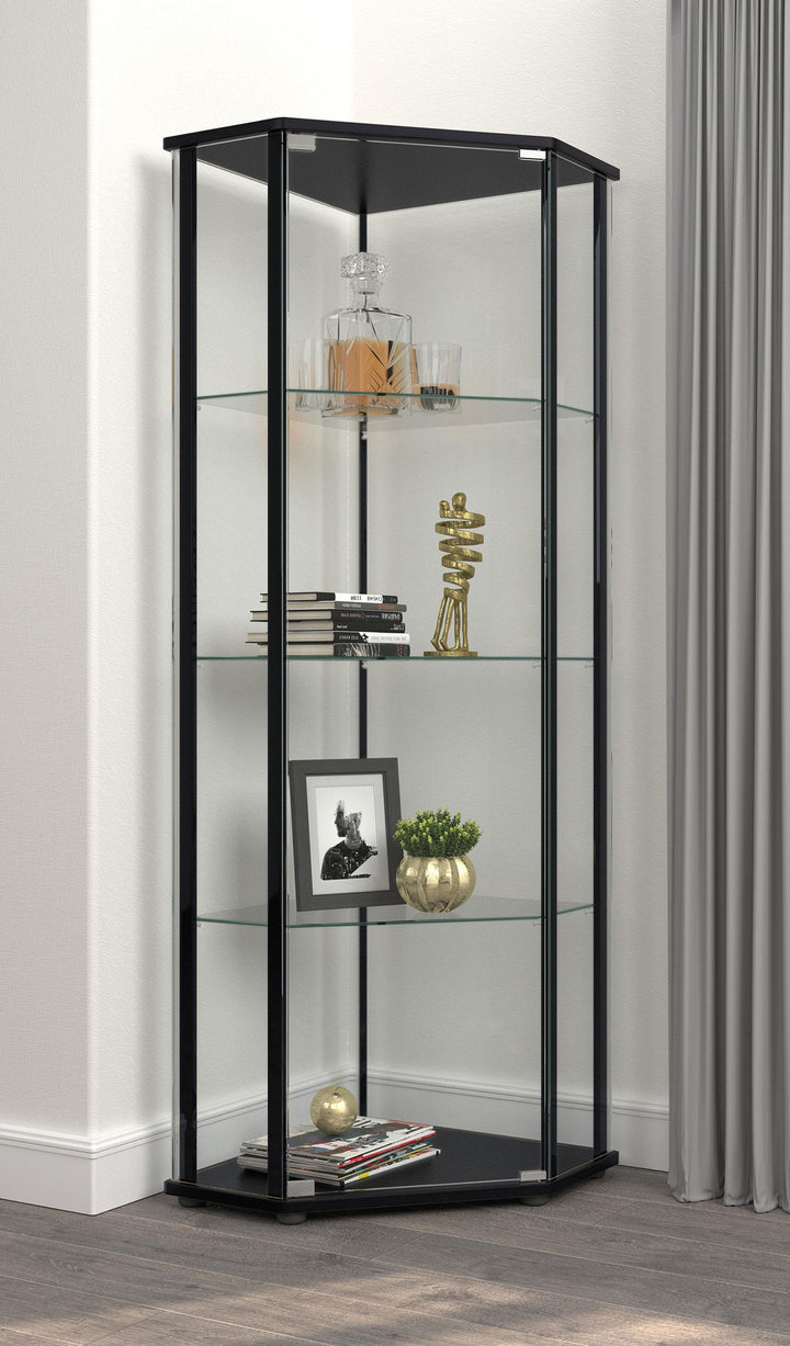 Coaster Furniture 953234 Zenobia 4-shelf Curio Cabinet Display Case Black